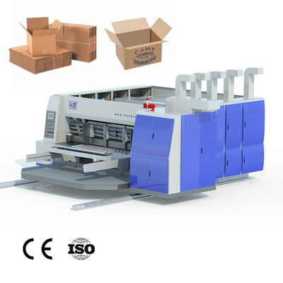 ζαρωμένη μηχανή εκτύπωσης, ζαρωμένο χαρτόνι 4 printer&amp;slotter&amp;rotary κόπτης κύβων χρωμάτων