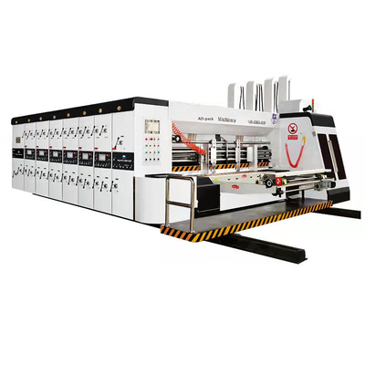 Ζαρωμένη μηχανή εκτύπωσης κιβωτίων πιτσών με το σύστημα τροφοδοτών ακρών μολύβδου